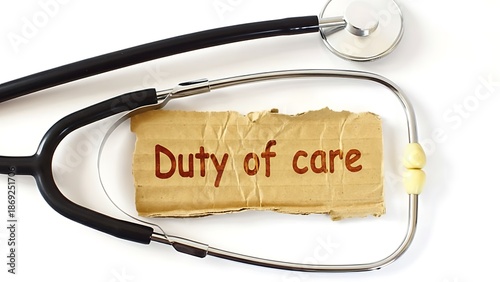 Wallpaper Mural A stethoscope rests upon a note reading duty of care clearly Torontodigital.ca