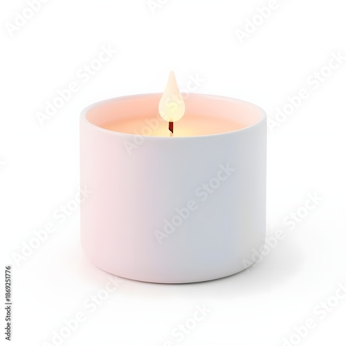 aromatherapy candle 3d rendering isolated on white background cartoon plastic style icon
