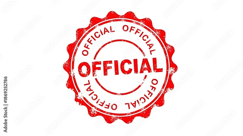 Obraz premium A red official seal stamp with the word official repeated around it
