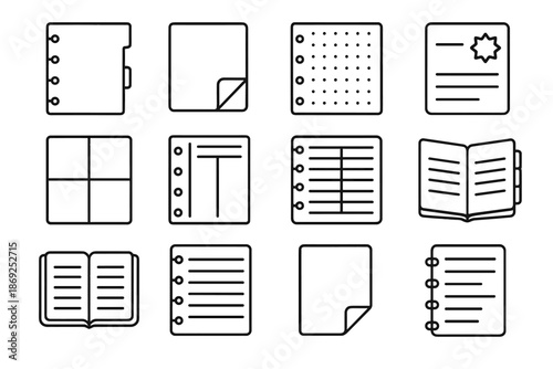Vector day modern icon sticky compact grid reminder planner pad weekly