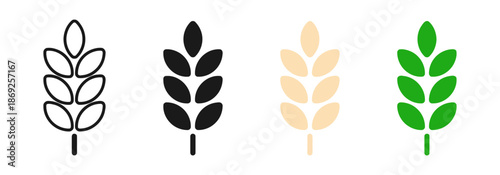 Set of Wheat Vectors in Different Styles and Colors Representing Agriculture and Harvest 200 Characters Max