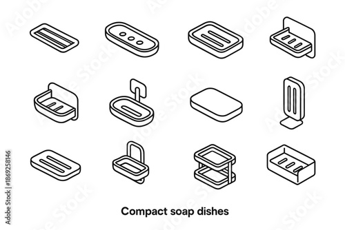 Corner mini holder tray vector icon plate soap compact dish vertical