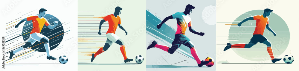 Obraz premium set of football vector art