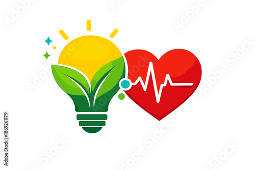 Healthy Heart and Green Energy Concept