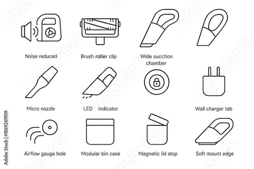 Lock icons silent area lid gauge soft icon shape vacuum vector button