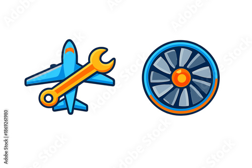 Airplane and Turbine Icons