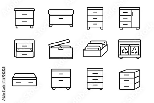 Wardrobe mobile vector icon container organizer chest drawer storage pull icons bedroom