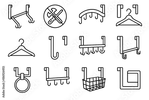 Icon icons storage row vector ring sleek hanger lock rack hook rail