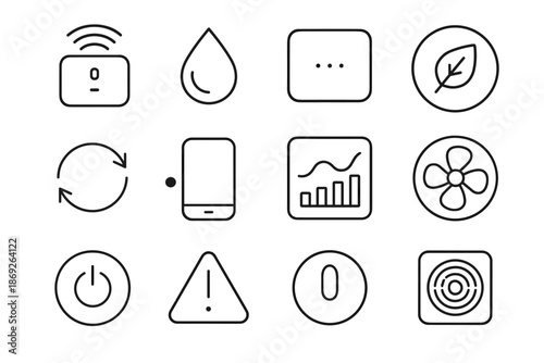 Smart signal circle icon remote vent sensor vector app icons minimal inside