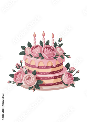 wedding cake with roses