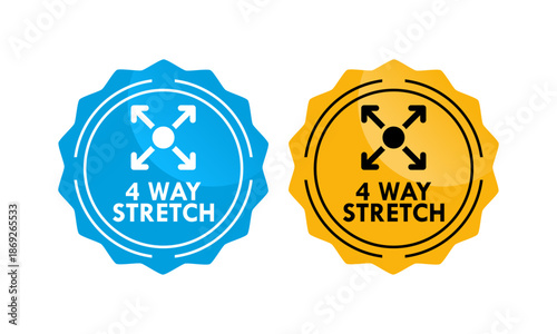 4 way stretch badge logo template illustration