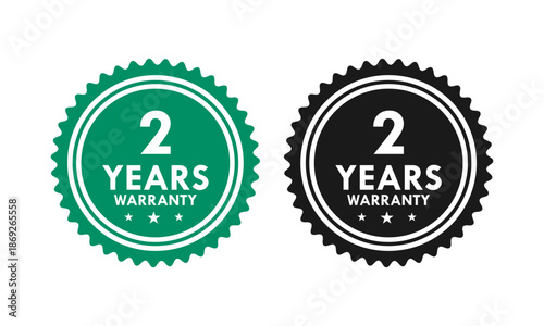 2 years and lifetime warranty label template illustration