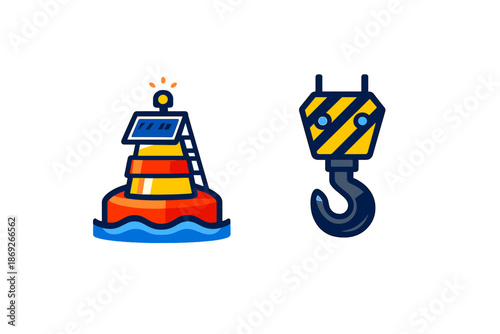 Navigational Buoy and Crane Hook Icon