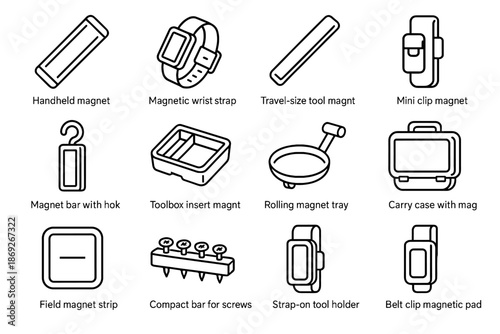 Magnetic vector handheld compact field magnet holder rolling icon pad icons carry