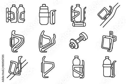 Frame side water bottle mount bike quick band vector cooling icon cage