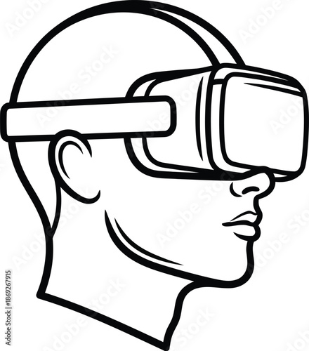 Man wearing virtual reality headset for an immersive digital experience