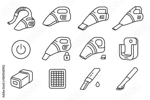 Brush nozzle vector tube icon icons vacuum long led grip mesh air