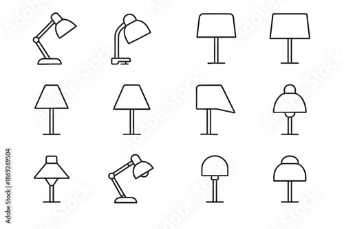 Minimalist desk dome diffuser lamp icon shade plastic cover rectangular vector matte