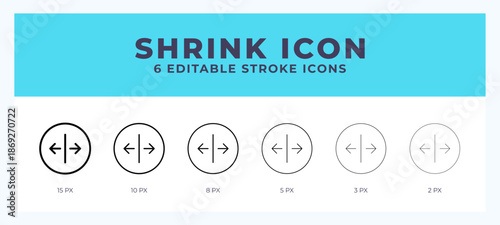 Shrink icon illustration vector with editable stroke.