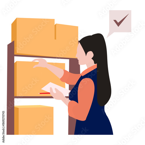 People Checking List Illustration