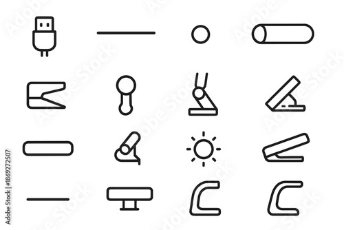 Vector lamp icon bump dot loop usb ridge band plate grip tilt