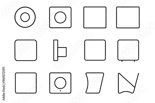 Circle icon indicator activation vector outer touch bead flush switch icons flat