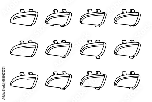 Saddle inner cavity ridge edge vector aero tile contour front aerodynamic icon