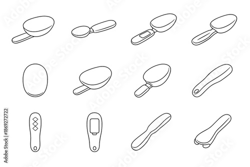 Soft digital plate recess spoon dip contour shading icon scale mesh stabilizer