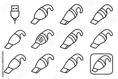 Vacuum shading grid icon vector boundary bar usb band vent frame nozzle