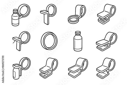 Icon shading vector highlight clip bottle stripe holder mount pads surface ring