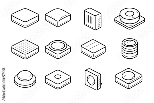 Minimal vector crest stripe smart slab sensor mesh corner icon structural tile