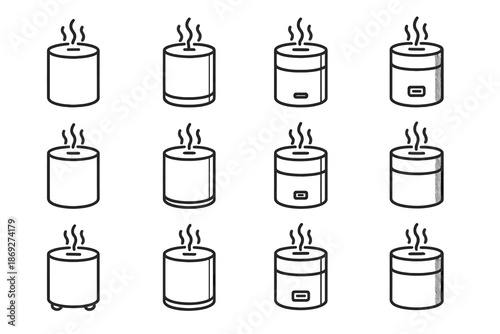 Outline icons usb vector seam corner highlight humidifier pads icon arc tilt