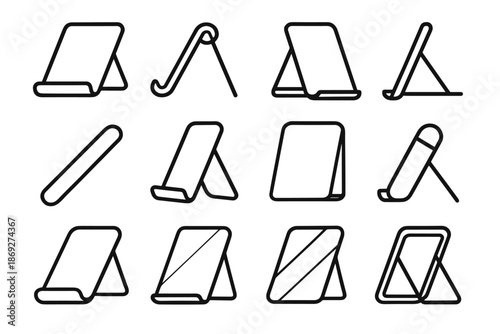 Frame shading curve rod corner foldable phone pads vector traction rib icon