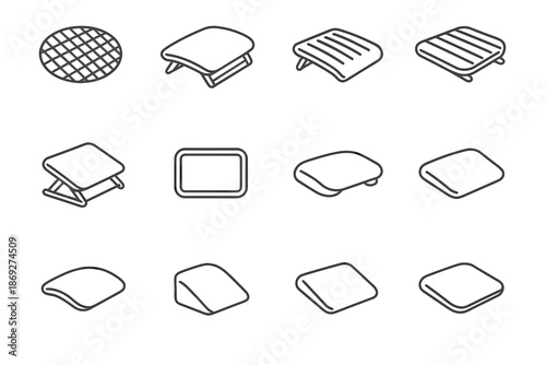 Arc band footrest stripe curve icon surface vector mesh tilt modern shading