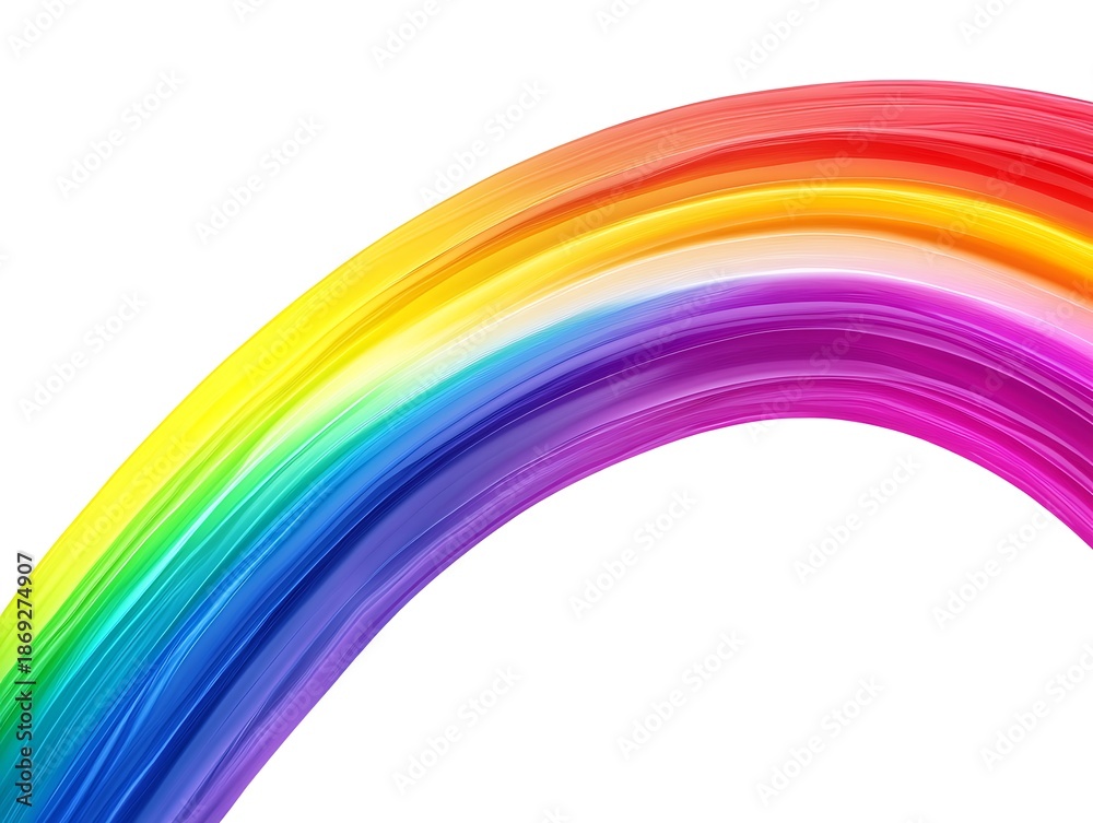 Naklejka premium Vibrant rainbow arching across the sky, with beautiful colors