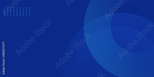 Premium blue glowing geometric lines on dark blue background. Modern shiny blue circle. art