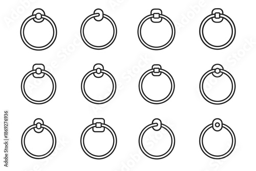 Compact icons vector towel loop ring anchor single holder icon wall