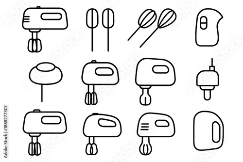 Modern mixer icons vector electric icon kitchen smooth loops twin attachment