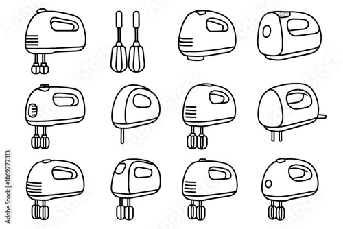 Polished button mixer vector electric beater air metal appliance grip icon icons