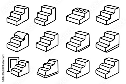 Soft ladder removable access accessory icon pet vector supportive reinforced