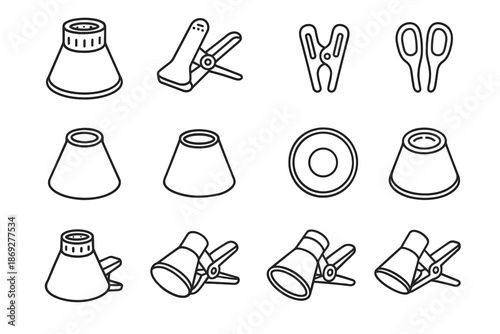 Attachment surface shade housing light form lamp vector clip tension icon icons