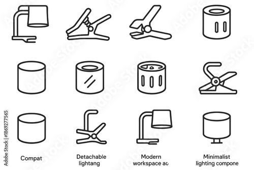 Lighting inner coating clip lamp shade vector icon icons airflow diffuser