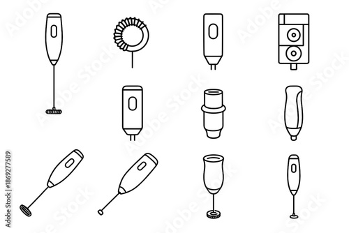 Milk housing froth circular torque electric equipment contour vector maker icon frother