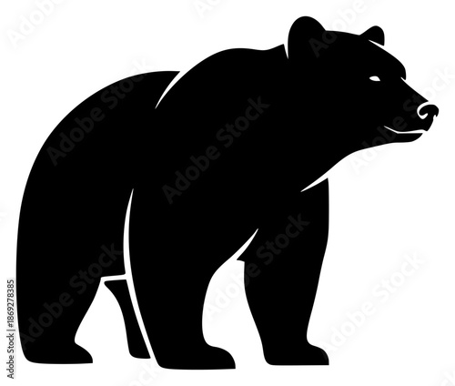 black silhouette of a bear on a , bear, black, icon, silhouette, against transparent background