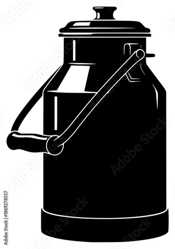 a black and white illustration of a canister, black, icon, illustration, silhouette, against transparent background