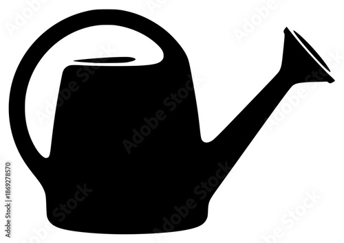 a black watering can on a , black, icon, silhouette, watering can, against transparent background