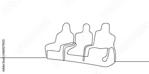 Continuous line art, chair, ride, roller coaster. line drawing style Vector on transparent background Editable stroke.