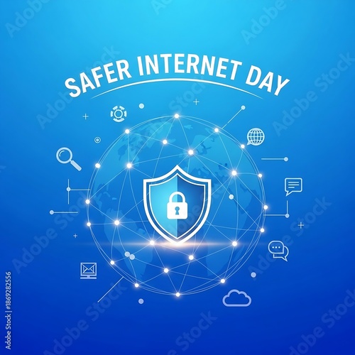Safer internet day a global network secured with a digital shield