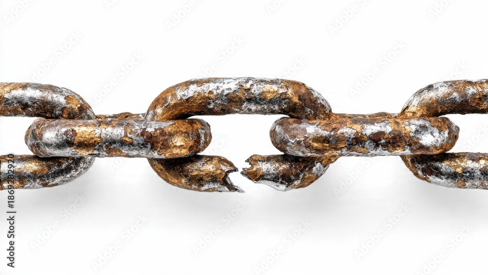 Obraz premium Broken Rusty Chain Link