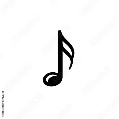 Stylized note symbol in minimal black line style over a white background for elegant visual use